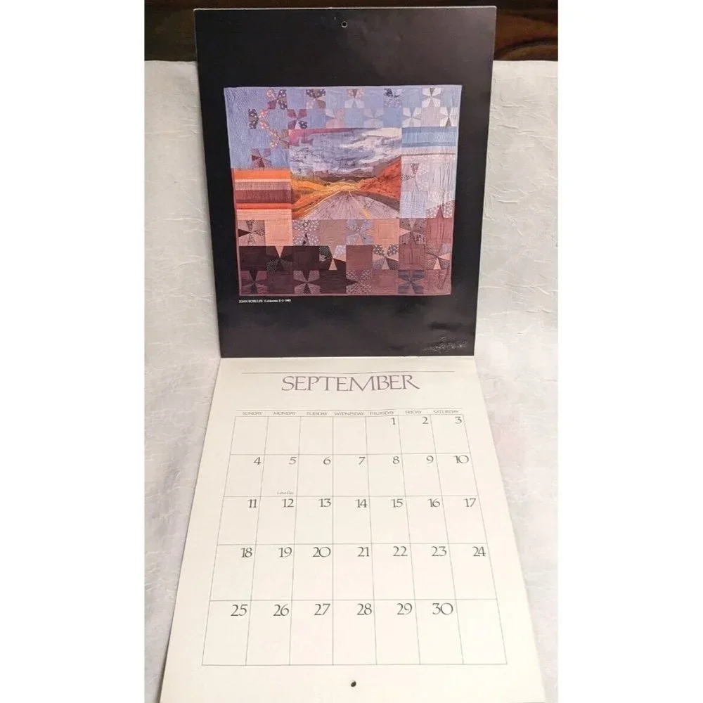Quiltmakers 1983 Calendar Unmarked Signed Diana Leone Vtg Ephemera Scrapbook Sew